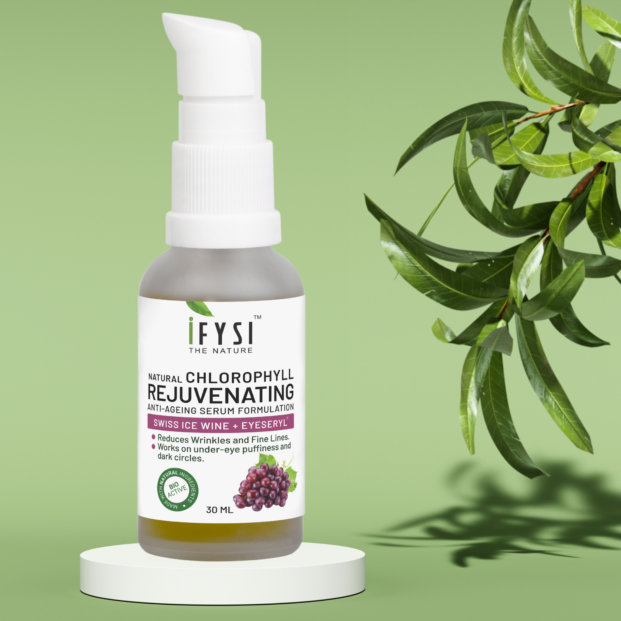 IFYSI Chlorophyll Rejuvenating anti ageing serum formulation with Swiss Ice Wine and Eyeseryl – 30 ml
