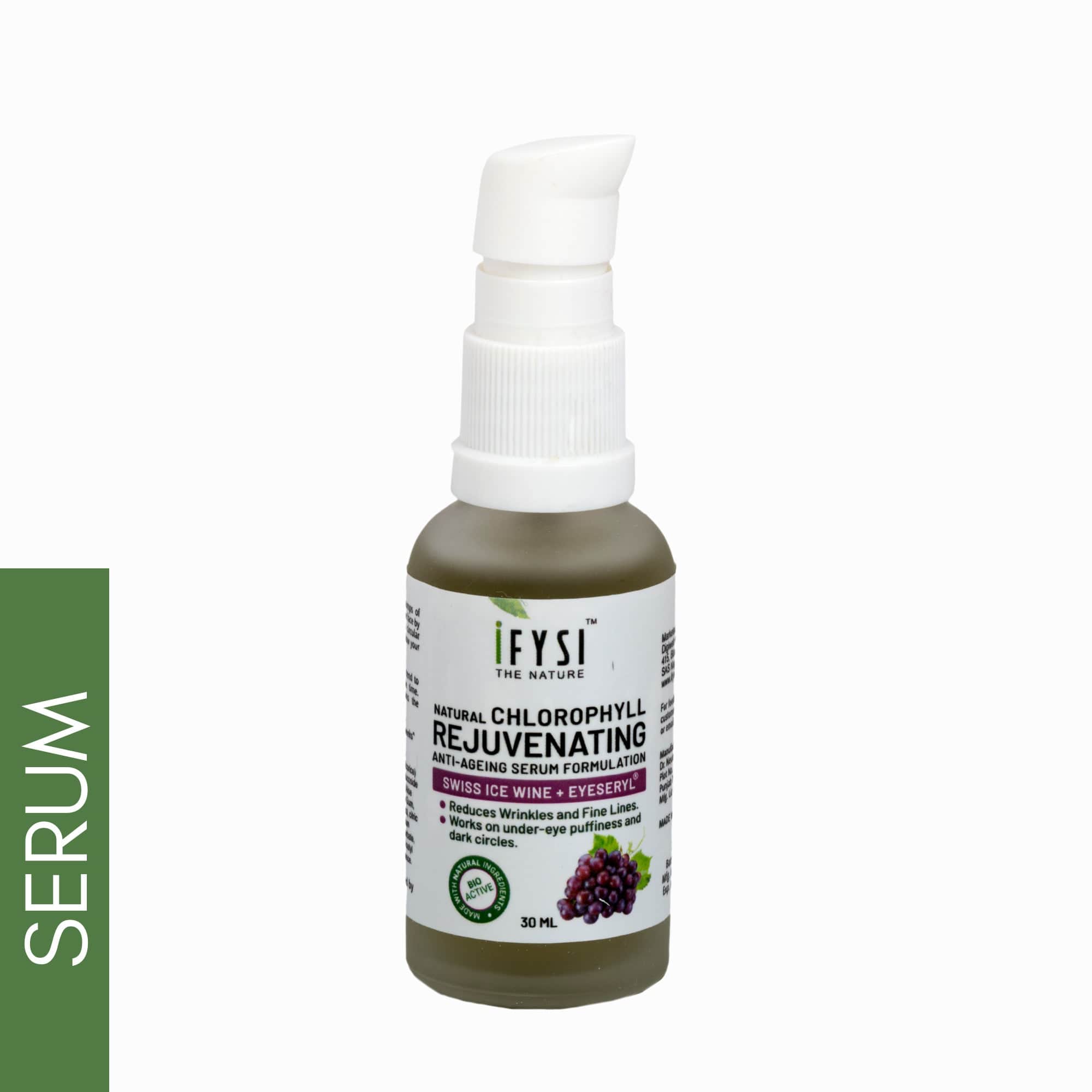 ifysi chlorophyll rejuvenating anti-ageing serum formulation with swiss ice wine and eyeseryl – 30 ml